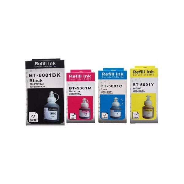 Kit 4 Tintas Brother BT5001M C Y BT6001BK Negro Magenta Cian Amarrillo DCP-T500W DCP-T700W DCPT800W