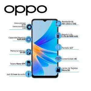 Celular OPPO A17 6.56 Pulgadas 4 GB + 64 GB Azul Oscuro - Imagen 8