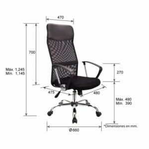 Silla de oficina negra OFFIHO ECO MALLA Soporta 100 KG - Imagen 4