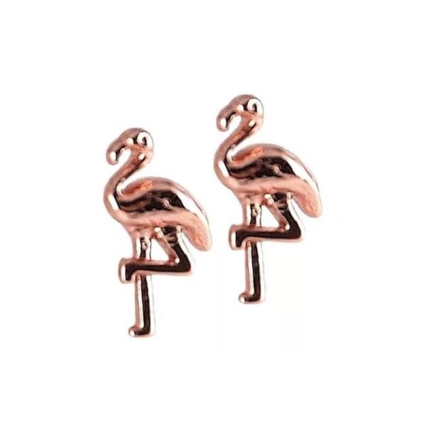 Piercing En Forma De Flamingo Con Chapa De Oro De 18k