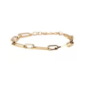 Pulsera De Acero Inoxidable, Chapeada En Oro De 14k. Pink R. - Imagen 2