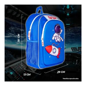 Mochila Escolar NASA NSBP13 Infantil Cohete Espacial 3D Azul - Imagen 5