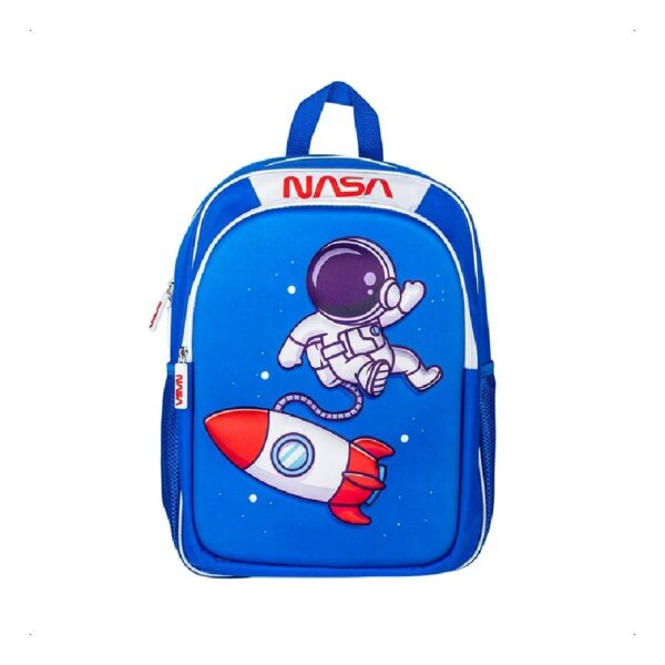 Mochila Escolar NASA NSBP13 Infantil Cohete Espacial 3D Azul