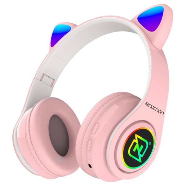 Audífonos Inalámbricos Gamer Necnon NBH-07 Alcance 10m Rosa