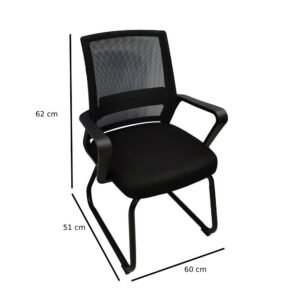 Silla de Visita Nextep NE-652N con Descansabrazos Negro_3