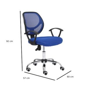 Silla Secretarial Nextep NE-650SA Respaldo de Malla 110 Kg Azul_3