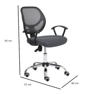 Silla Secretarial Nextep NE-650SG Respaldo de Malla 110 Kg Gris_4