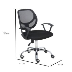 Silla Secretarial Nextep NE-650S Respaldo de Malla 110 Kg Negro _3