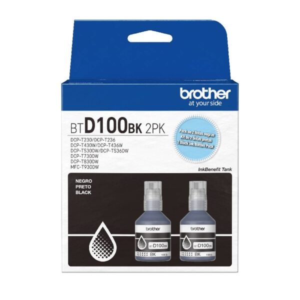 Kit 2 Tintas Brother BTD100BK2PK Negro Ultra Rendimiento 7500_0