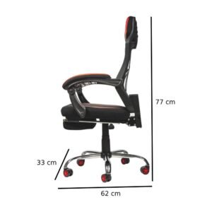 Silla Gamer Naceb NA-0928 Spider Con Reposa Piernas Negro/Rojo_8
