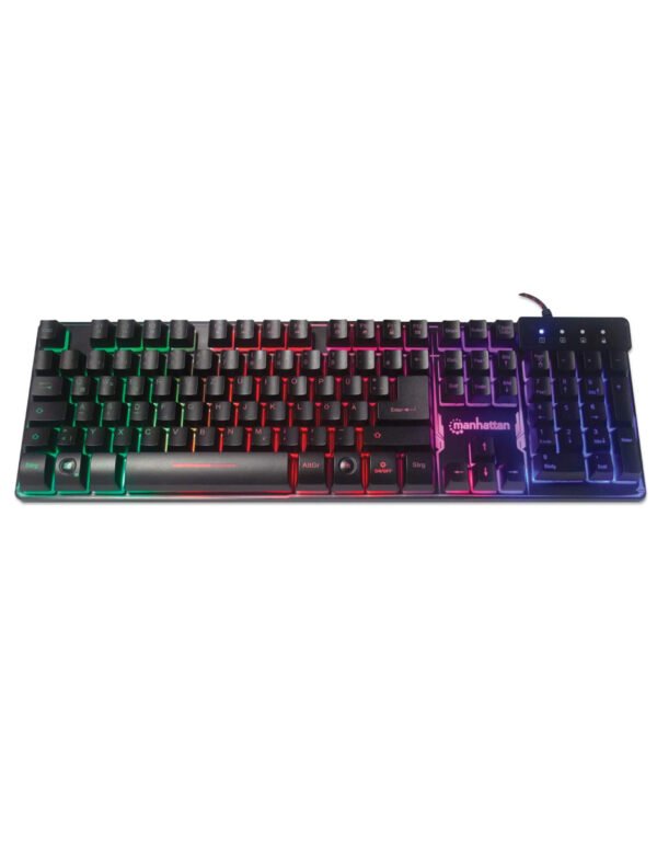 Teclado Gamer Mecánico Manhattan 178457 Retroiluminación LED 12 Teclas de Función 10 000 Pulsaciones Negro_0