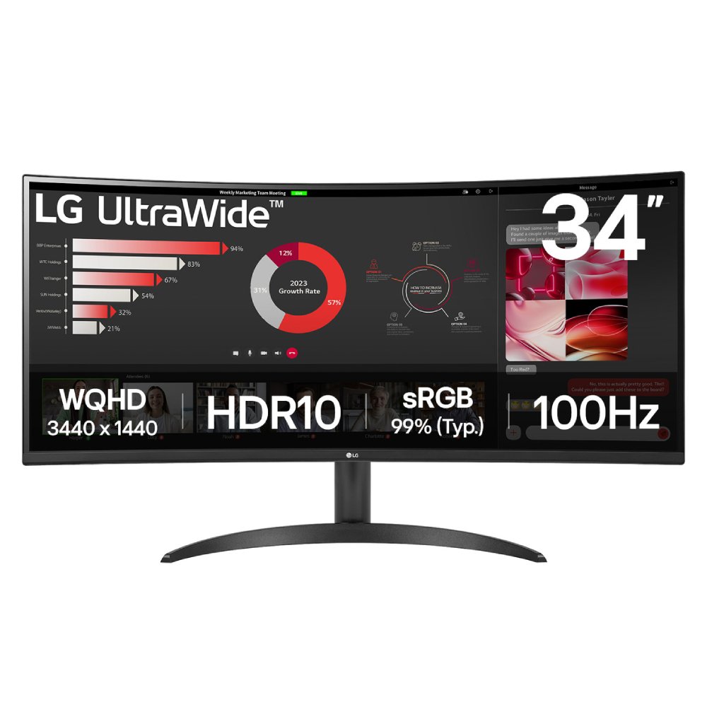 Monitor Gamer LG 34” 34WR50QK Ultrawide Curvo Negro_0