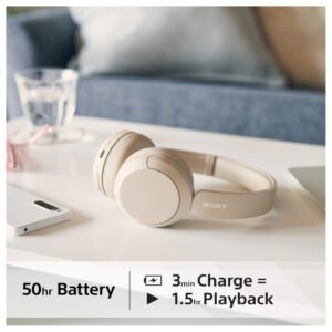 Audífonos Inalámbricos Diadema Sony WH-CH520 USB Tip C Beige_5