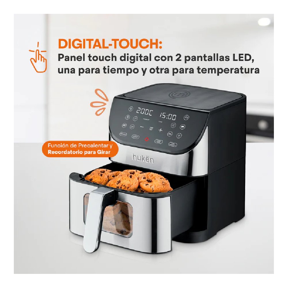 Freidora De Aire Digital Masterchef MK-AF-6WT 6 Litros Gris_6