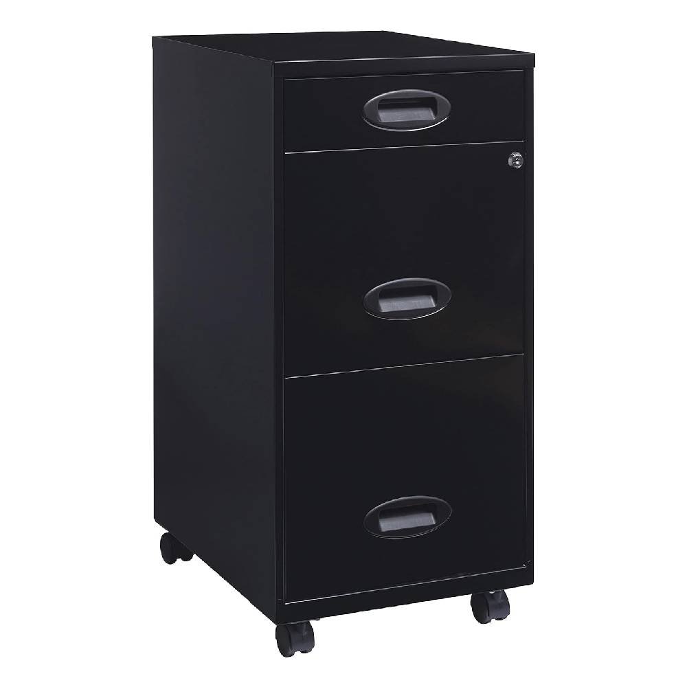 Archivero Organizador Metálico Lorell 17427 3 Cajones Negro_4