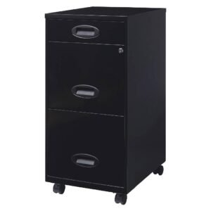 Archivero Organizador Metálico Lorell 17427 3 Cajones Negro_2