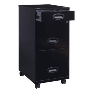 Archivero Organizador Metálico Lorell 17427 3 Cajones Negro_3