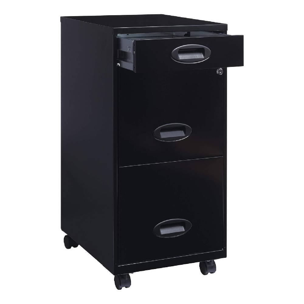 Archivero Organizador Metálico Lorell 17427 3 Cajones Negro_3