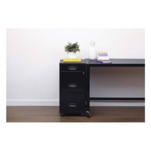 Archivero Organizador Metálico Lorell 17427 3 Cajones Negro_5