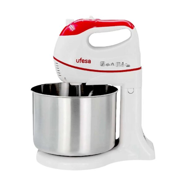 Batidora Ufesa SM7020-BS5307 de Pedestal Color Blanco y Rojo_0