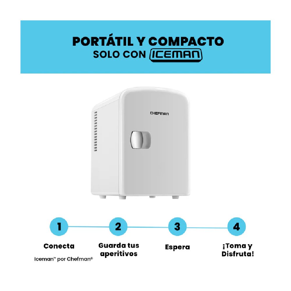 Mini Refrigerador Chefman RJ48-WHITE-4 Capacidad 4L Blanco_3