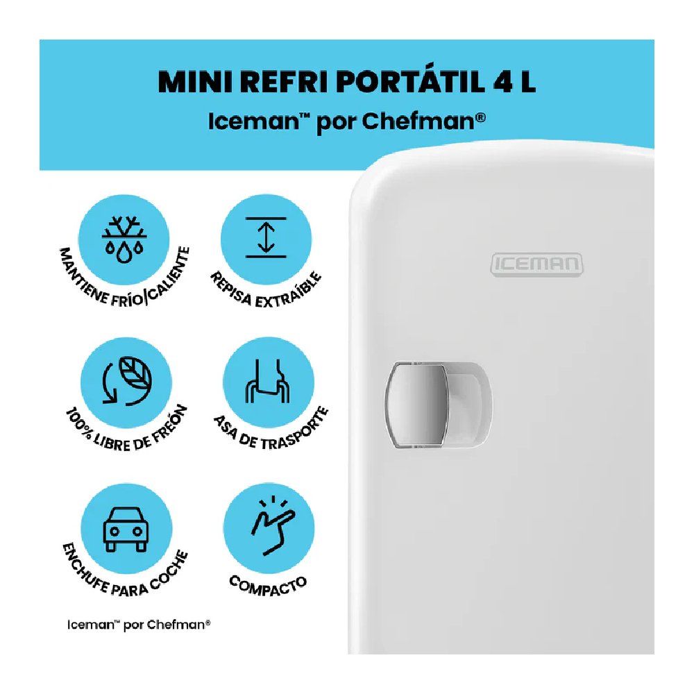 Mini Refrigerador Chefman RJ48-WHITE-4 Capacidad 4L Blanco_2