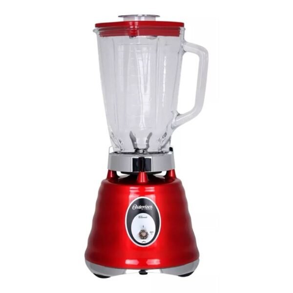 Licuadora Metálica Oster 4126-13 Clásica Rojo Vaso Cristal_0