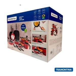 Batería de cocina Tramontina 27899-483 13 piezas Rojo_5