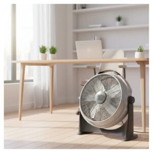 Ventilador De Piso Man Freal 2020 Aspas Rejillas Gris_3