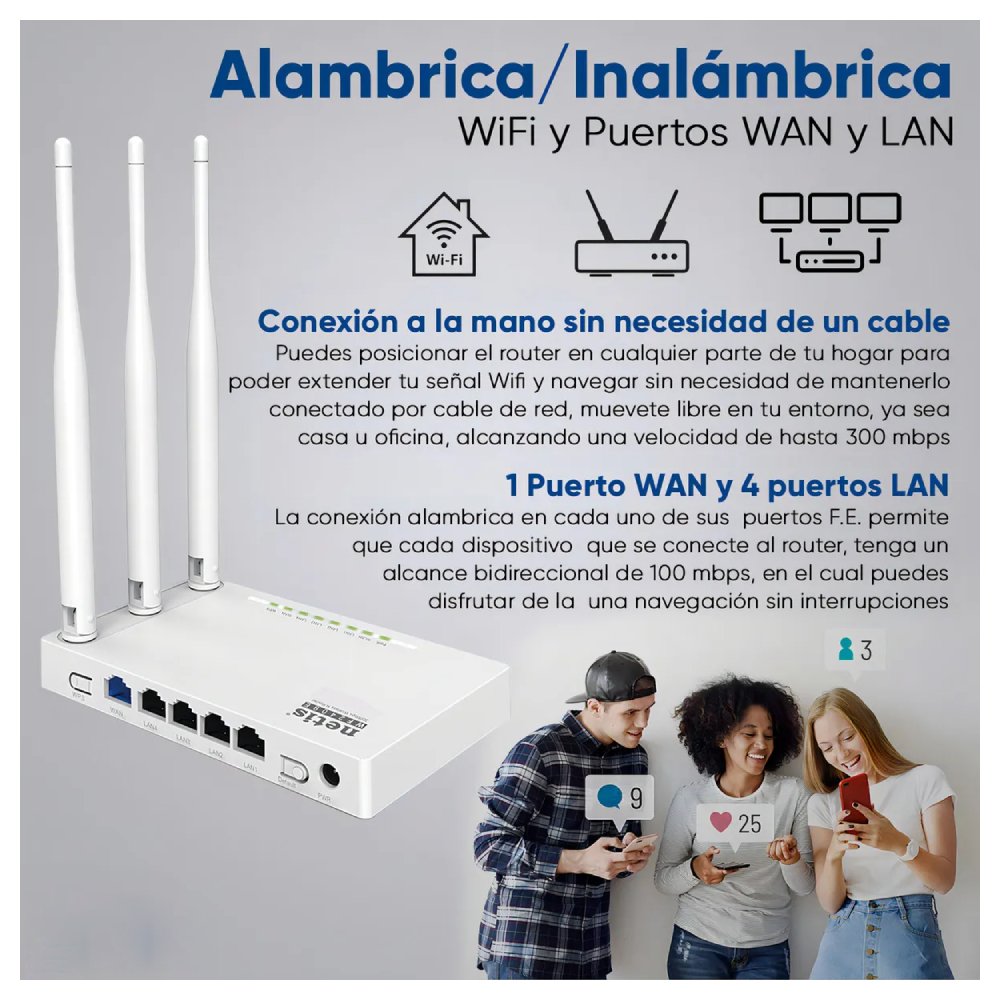 Router Repetidor Inalámbrico Netis WF2409E Wi-Fi 300 Mbps 12 Router Repetidor Inalámbrico Netis WF2409E Wi-Fi 300 Mbps_6