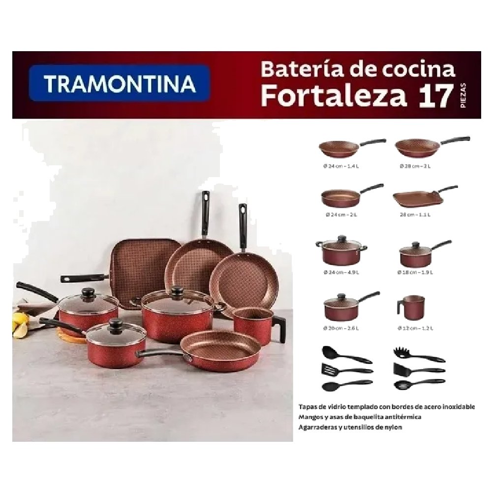 Batería de Cocina Tramontina 27899-325 17 Piezas Roja 9 Batería de Cocina Tramontina 27899-325 17 Piezas Roja_3