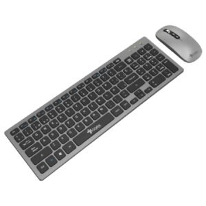 Teclado y Mouse Inalámbrico Recargable Stylos STPKTM6G Gris_3