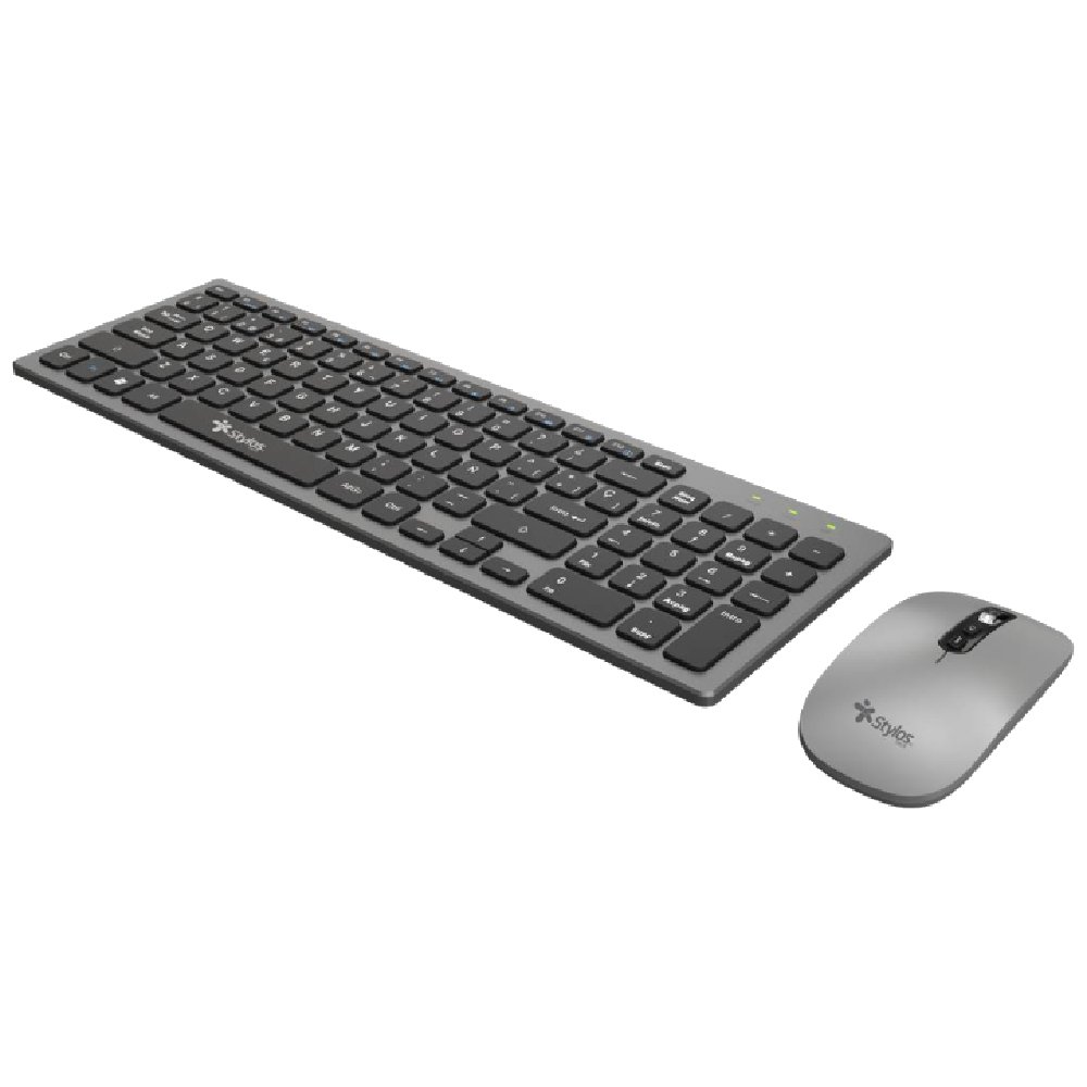 Teclado y Mouse Inalámbrico Recargable Stylos STPKTM6G Gris 8 38035744