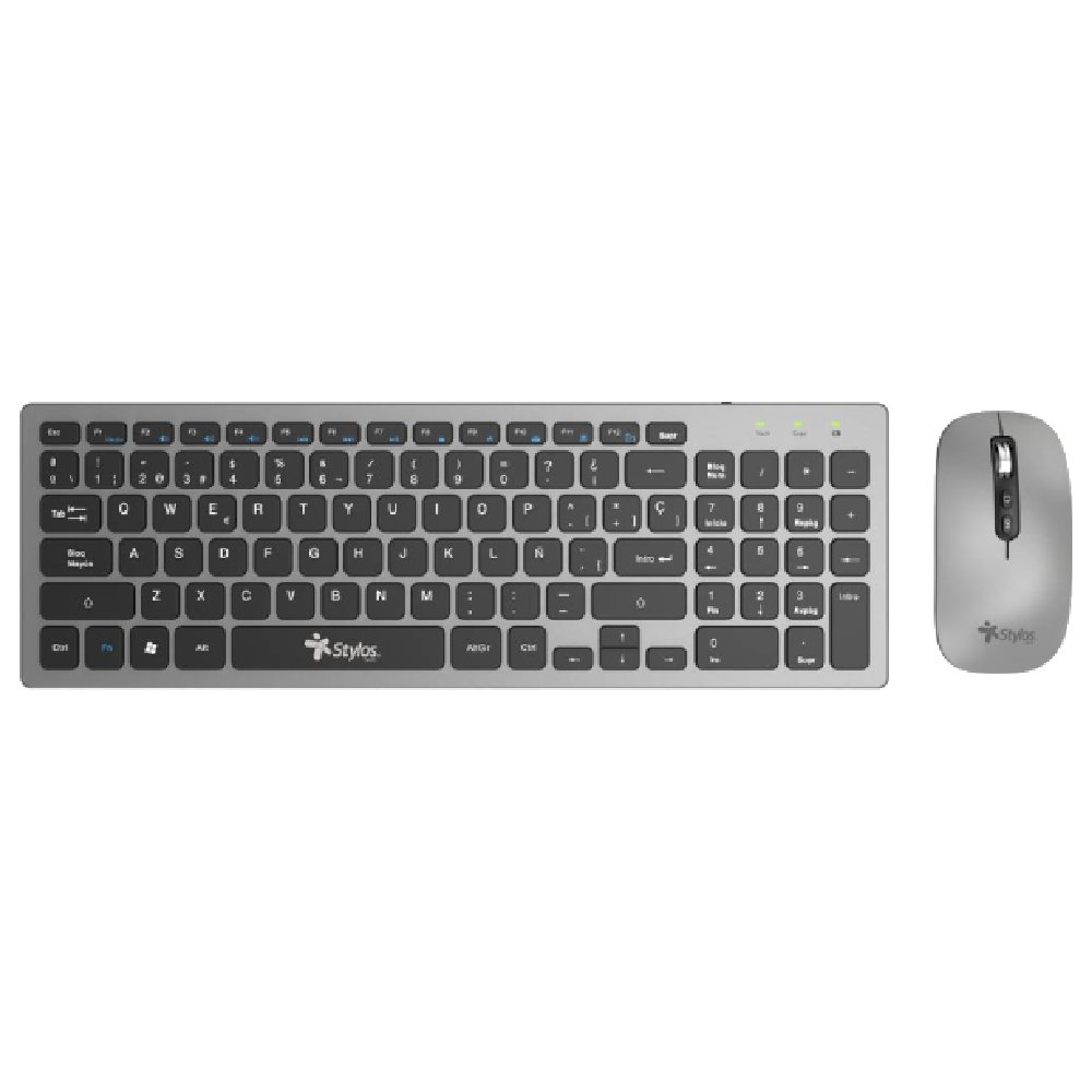 Teclado y Mouse Inalámbrico Recargable Stylos STPKTM6G Gris 6 38035743