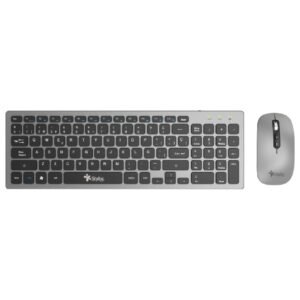 Teclado y Mouse Inalámbrico Recargable Stylos STPKTM6G Gris_0