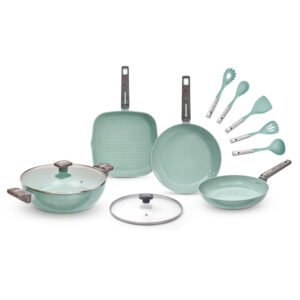 Inicio 35 Batería de Cocina Jade Cook C0605-00 Essentials 11 piezas Verde_0