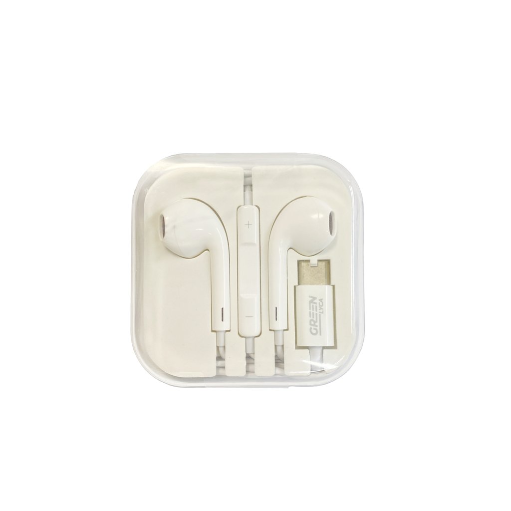 Audífonos Green Lyca G-1173 USB-C con Micrófono Blanco 6 AURICULARES STEREO CON CABLE M2-0697 CON EMBALAJE EN CAJA DE CRISTA