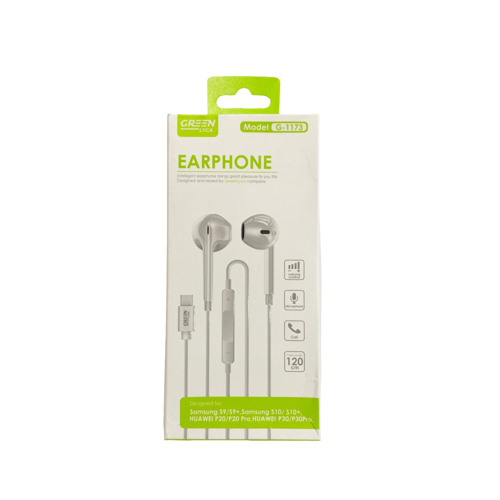 Audífonos Green Lyca G-1173 USB-C con Micrófono Blanco 7 AURICULARES STEREO CON CABLE M2-0697 CON EMBALAJE EN CAJA DE CRISTA