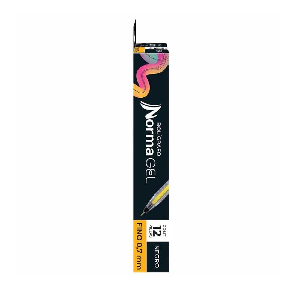 Bolígrafo Punto Fino Stick Negro Caja con 12 Norma 8 BOLIGRAFO P/FINO STICK NEG CJA/12 NORMA