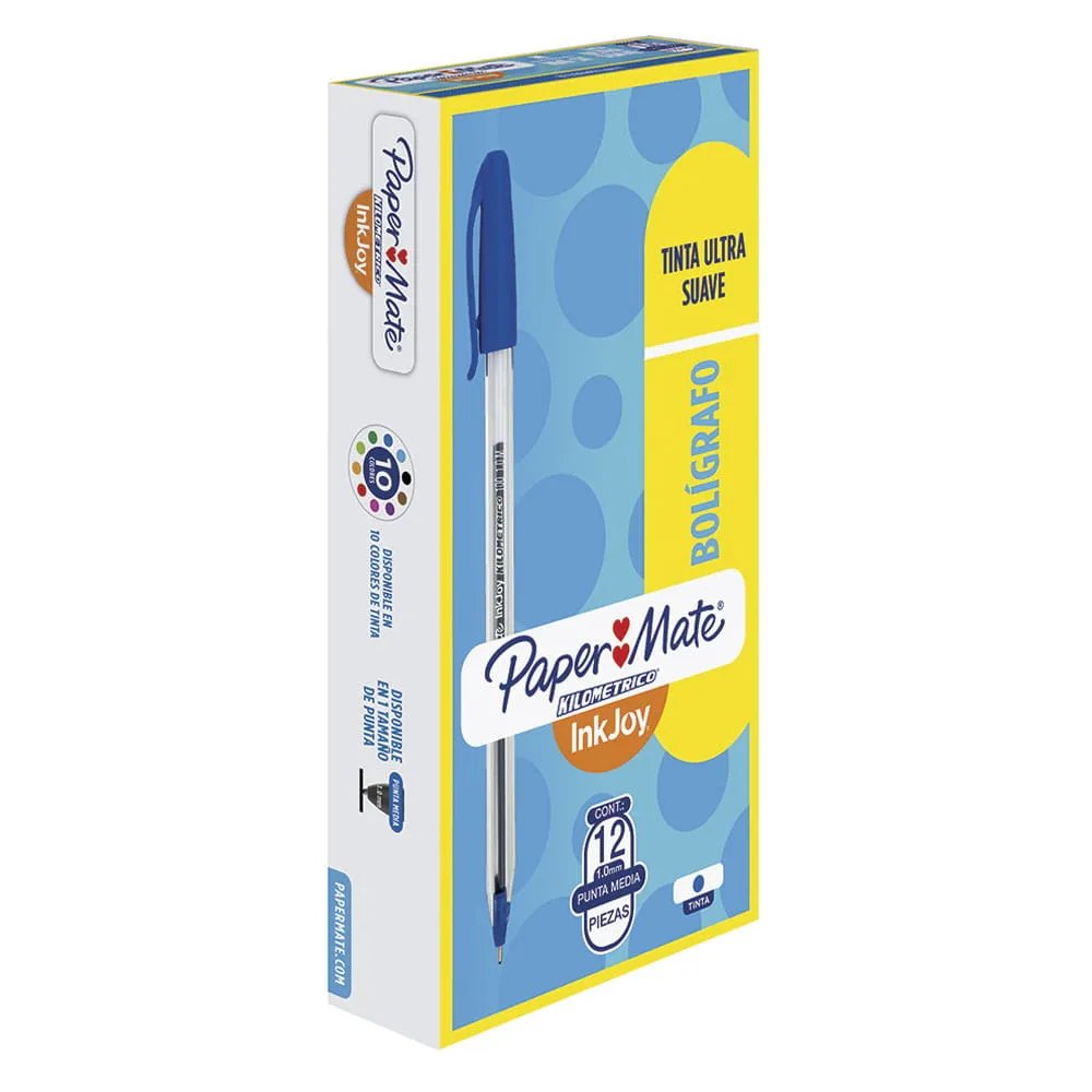 Bolígrafo Punto Mediano Stick Azul Caja con 12 Kmetrico Paper Mate 6 BOLIGRAFO P/MED STICK AZUL CJA/12 KMETRICO