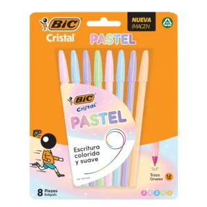 BOLIGRAFO P/MED STICK PASTEL BLT/8 CRISTAL