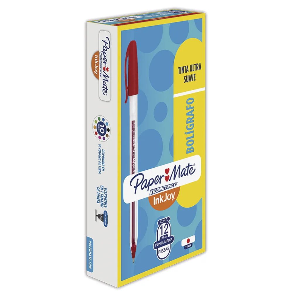 Bolígrafo Punto Mediano Stick Rojo Caja con 12 Kmetrico Paper Mate 6 BOLIGRAFO P/MED STICK ROJO CJA/12 KMETRICO