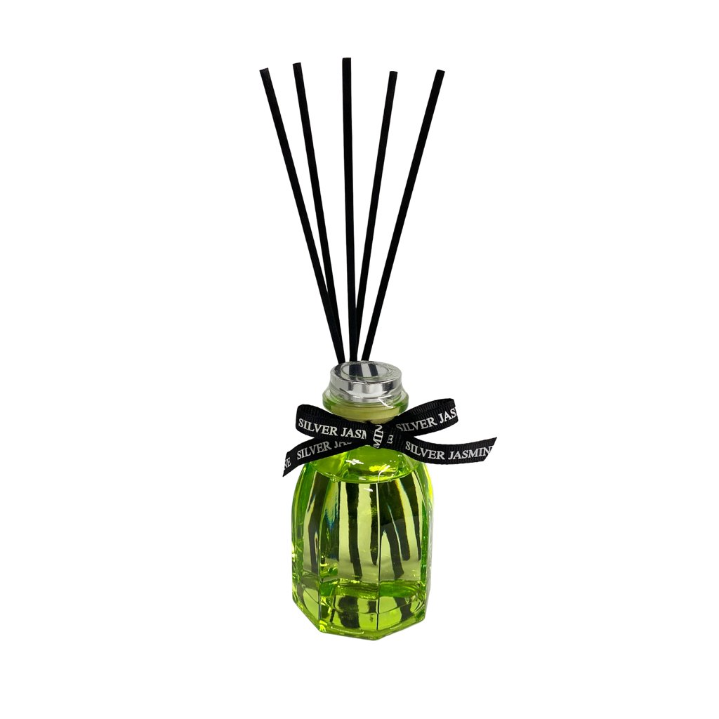 Difusor Aromático Verde Silver Jasmine 150 ml 6 BOTELLA AROMATIZANTES CRISTAL 150 ML