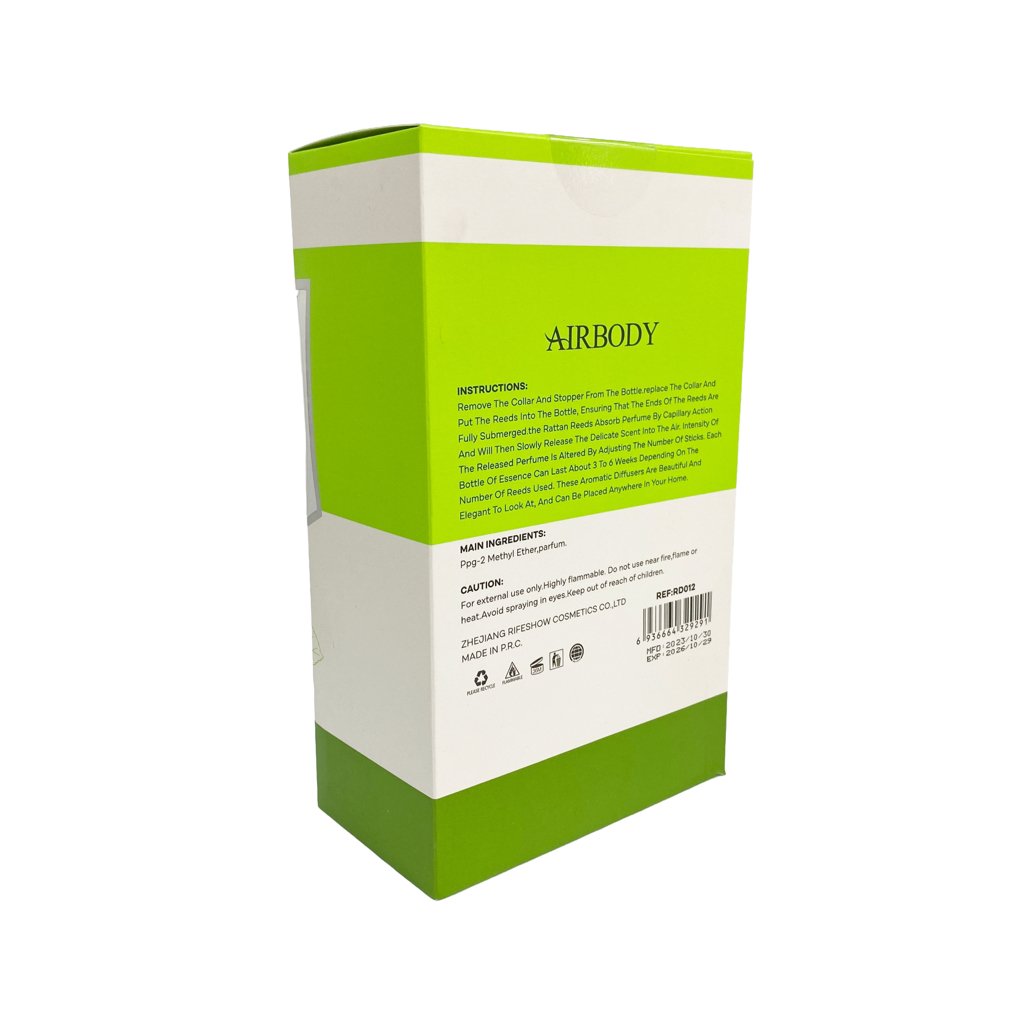 Difusor Aromático Verde con Flores Secas 65 ml 8 BOTELLA AROMATIZANTES CRISTAL 65 ML