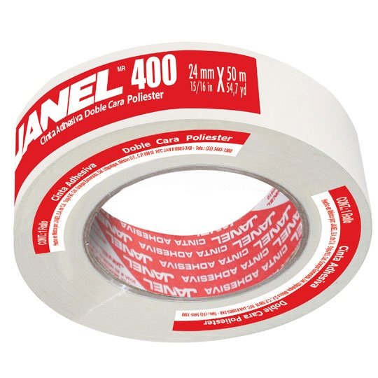 Cinta Adhesiva Poliéster Doble CAPA.24X50 Janel 6 CINTA ADH POLIESTER DOBLE CAPA.24X50 JANEL