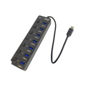 CONCENTRADOR DE 7 PUERTOS DIAMOND CON CONMUTADOR (CABLE USB; USB