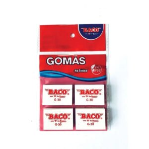 GOMA DE BORRAR BLANCA MED G30 BOL/4 BACO