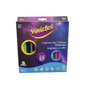 LAPICES DE COLOR 24-L RED 4MM VIVIDEL