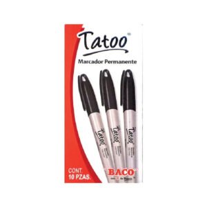 MARCADOR PERMANENTE DELG NEG CJA/10 TATOO