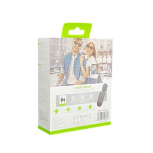 Micrófono de solapa inalámbrico 2 piezas con receptor TIPO C y estuche de carga (recargable)